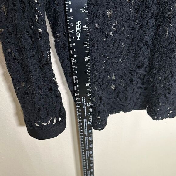 Banana Republic Women's Top XS Black Semi Sheer Lace Whimsygoth Seductive Moody - Picture 7 of 8